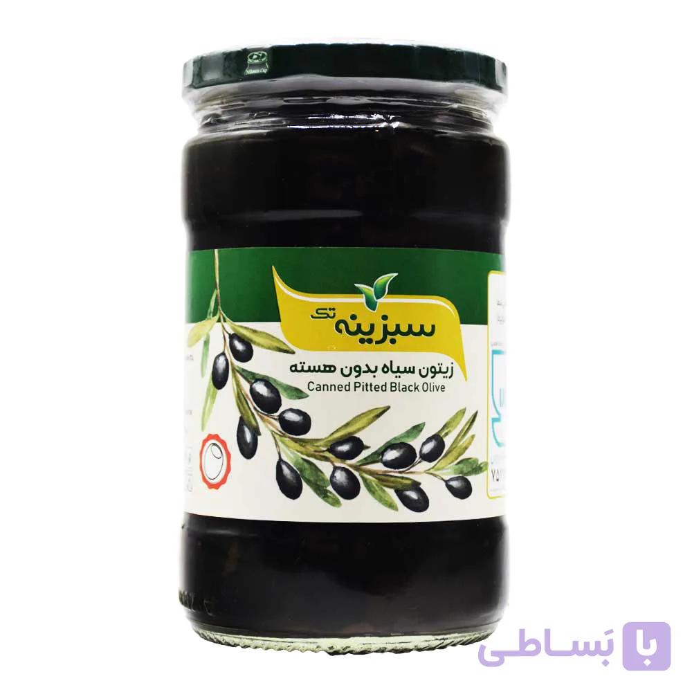 زیتون سیاه بدون هسته سبزینه تک SABZINEH TAK وزن 620 گرم