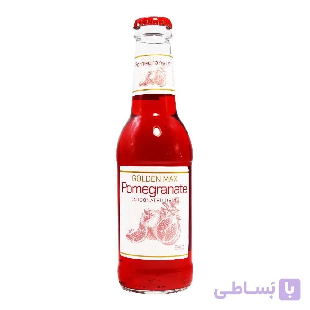 نوشیدنی گاز دار گلدن مکس GOLDEN MAX با طعم انار حجم 250 میلی لیتر