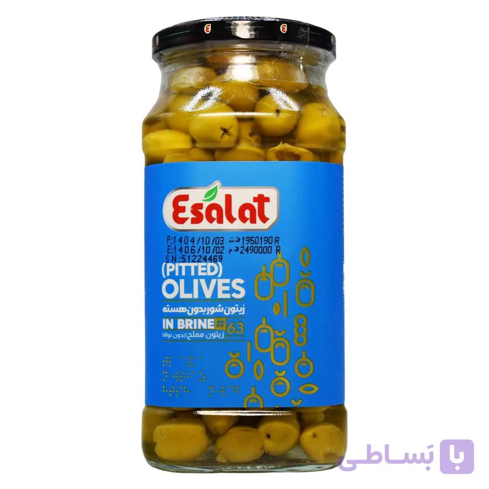 زیتون شور بدون هسته اصالت ESALAT وزن 560 کرم