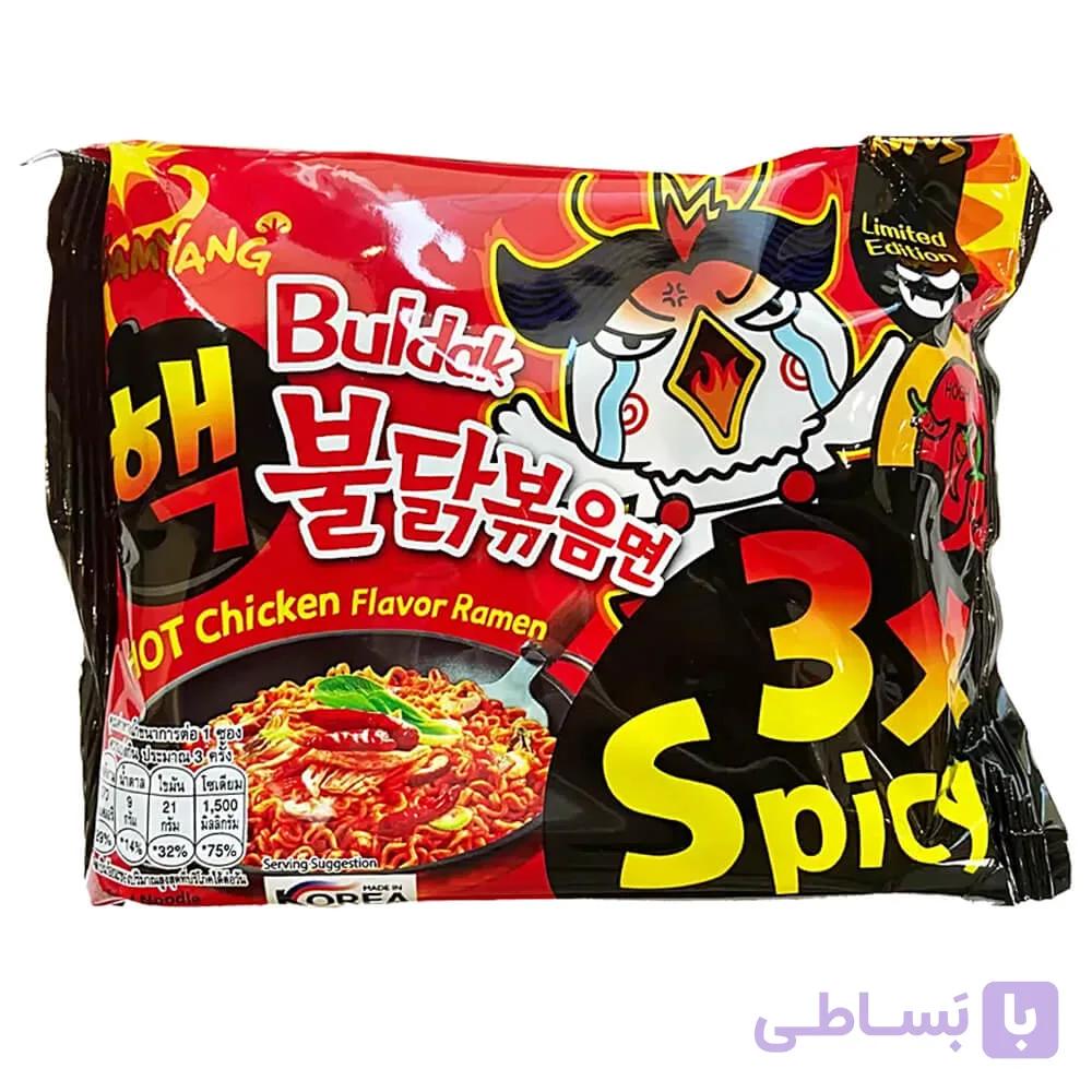 نودل بسته ای سامیانگ SAMYANG اصل کره جنوبی با طعم مرغ سه ایکس تند وزن 140 گرم — تصویر 1