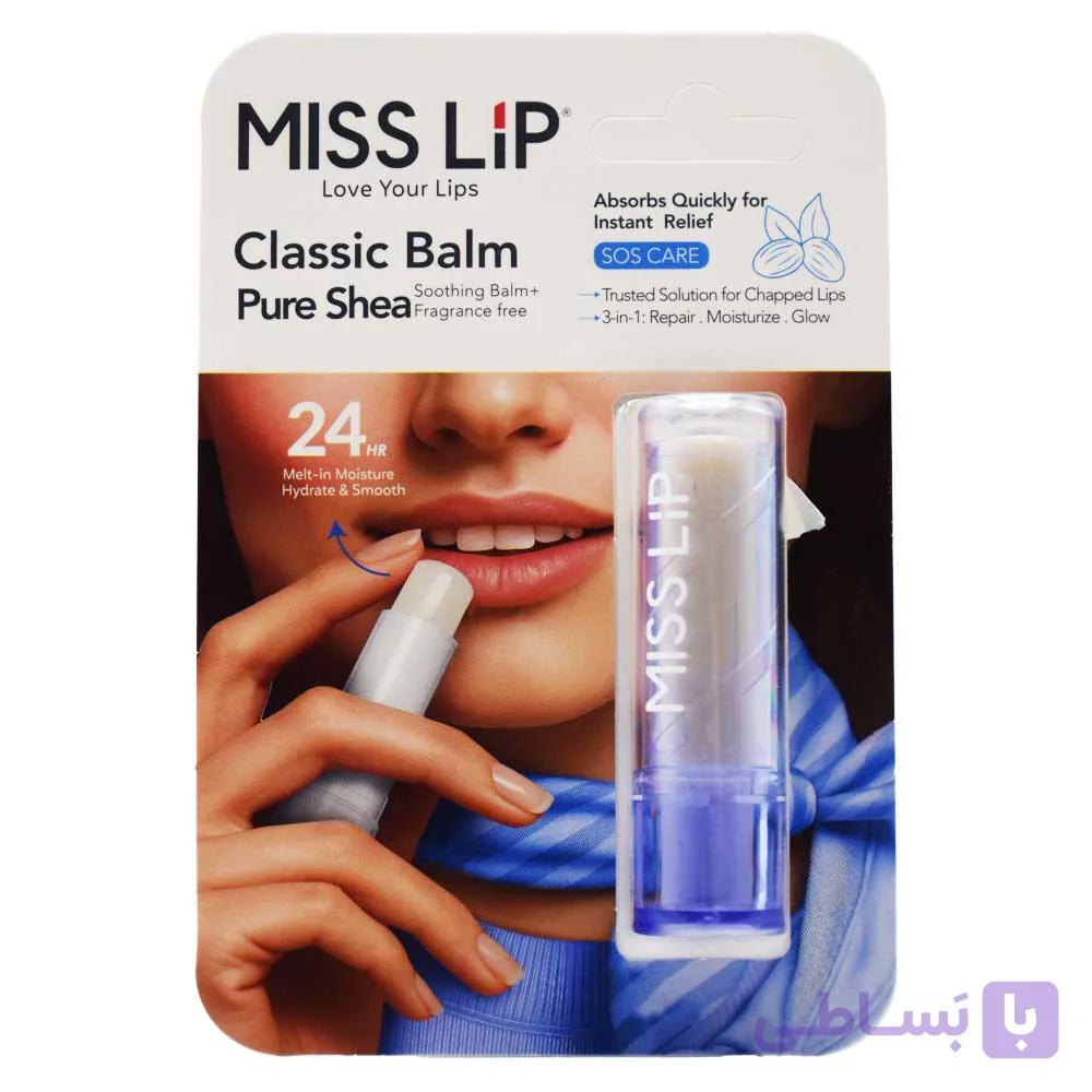 بالم لب میس لیپ MISS LIP مدل کلاسیک بدون رایحه وزن 4.8 گرم