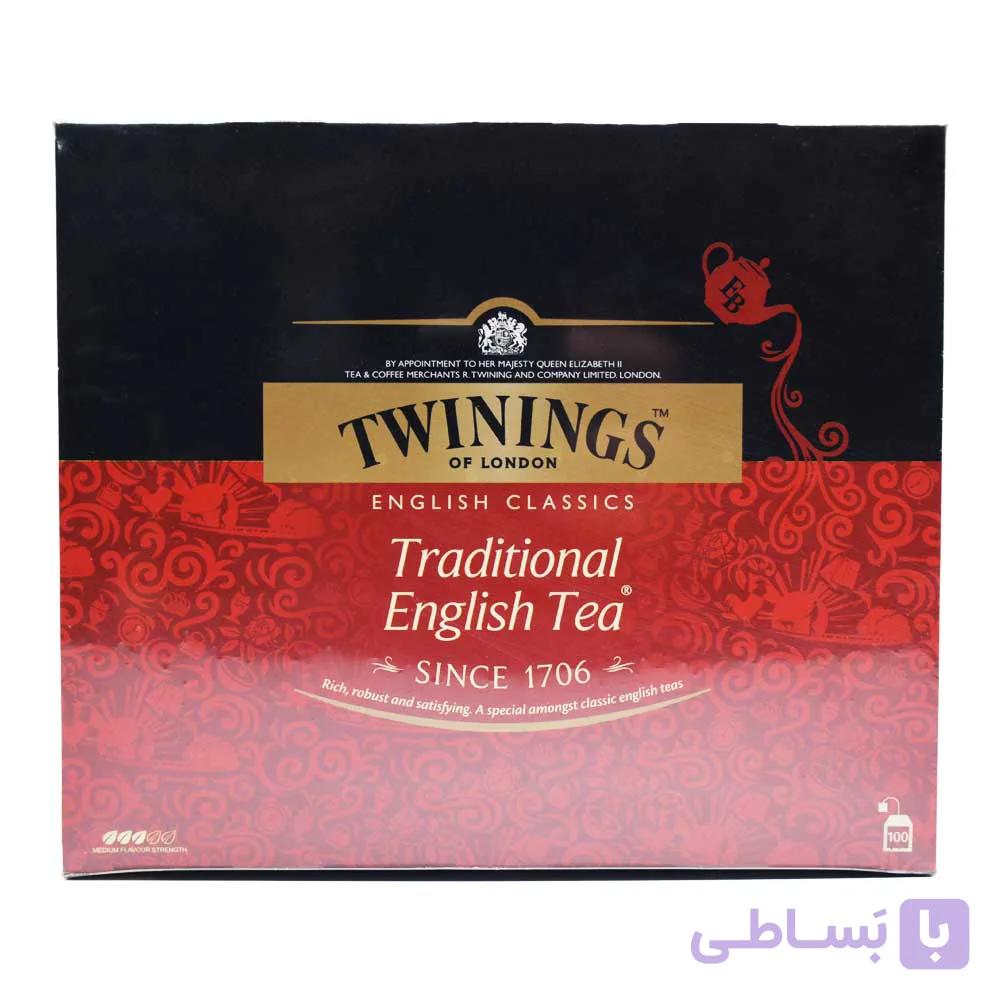 چای سیاه کیسه ای توینینگز TWININGS مدل انگلیسی بسته 100 عددی