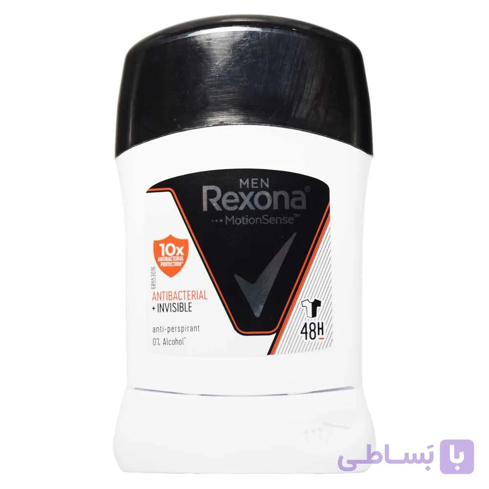 استیک ضد تعریق (مام صابونی) مردانه رکسونا REXONA اصلی مدل Anti Bacterial Invisible