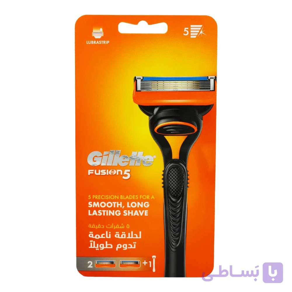 دسته تیغ ژیلت GILLETTE اصل لهستان مدل فیوژن 5 به همراه 2 تیغ — تصویر 1