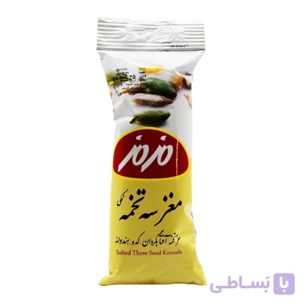 مغز سه تخمه نمکی مزمز MAZ MAZ وزن 35 گرم