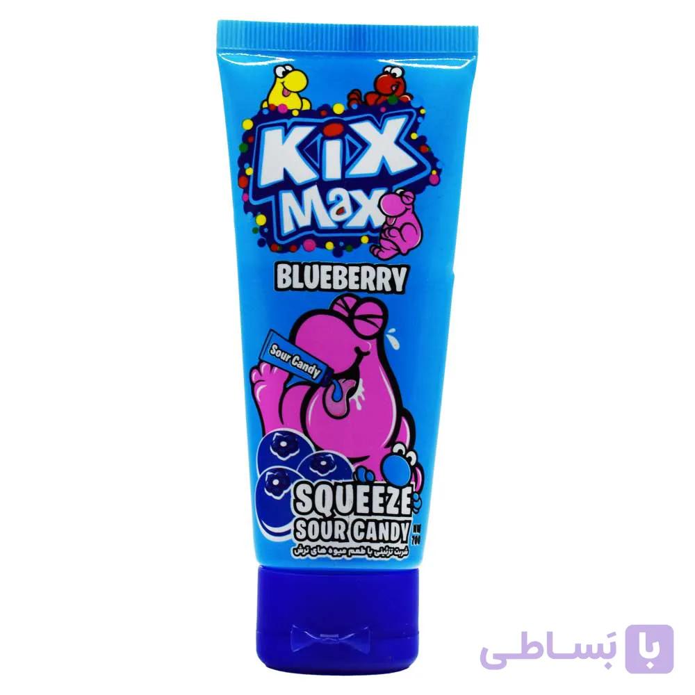 ژله ترش تیوپی کیکس مکس KIX MAX با طعم بلوبری وزن 70 گرم