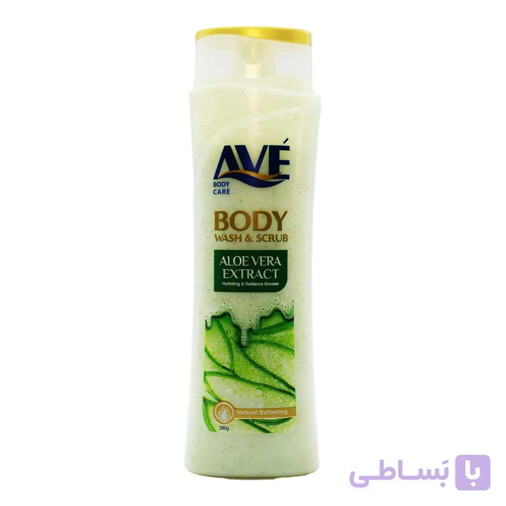 شامپو بدن اسکراب اوه AVE با رایحه آلوئه ورا وزن 380 گرم