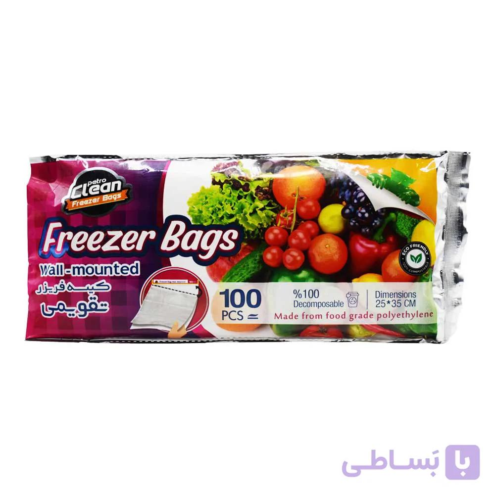 کیسه فریزر تقویمی پتروکلین PETROCLEAN سایز 25×35 بسته 100 عددی