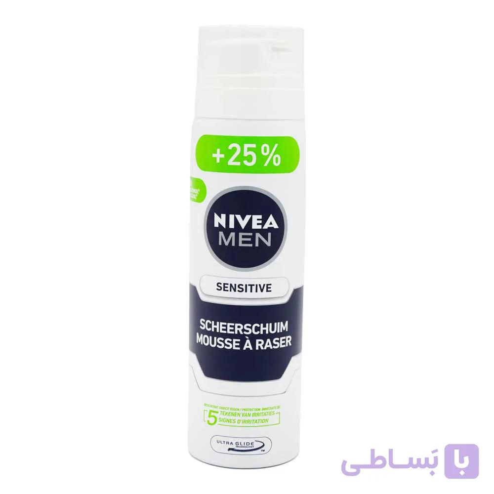 فوم اصلاح نیوآ NIVEA اصلی آلمان مدل Sensitive حجم 250 میلی لیتر — تصویر 1