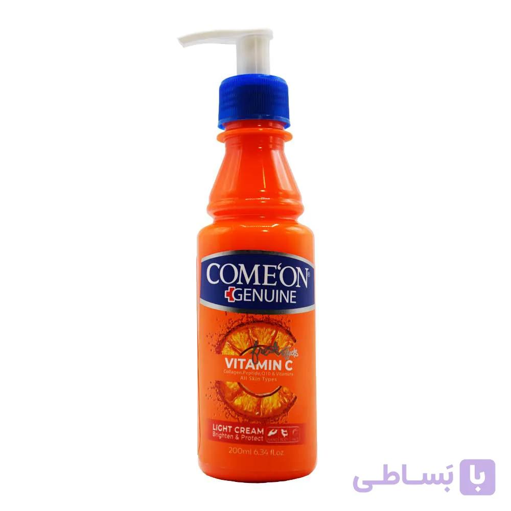 کرم پمپی مرطوب کننده کامان COMEON حاوی ویتامین C و E حجم 200 میلی لیتر