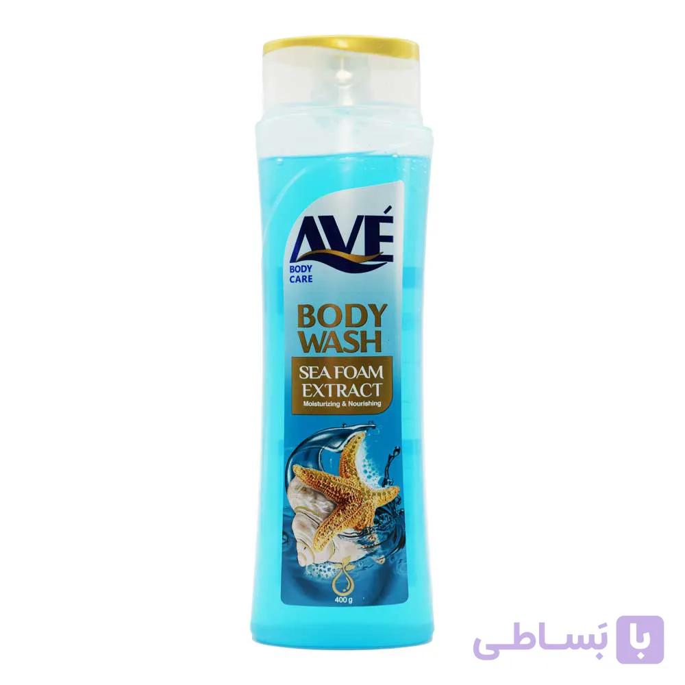شامپو بدن اوه AVE با رایحه فوم دریا وزن 400 گرم