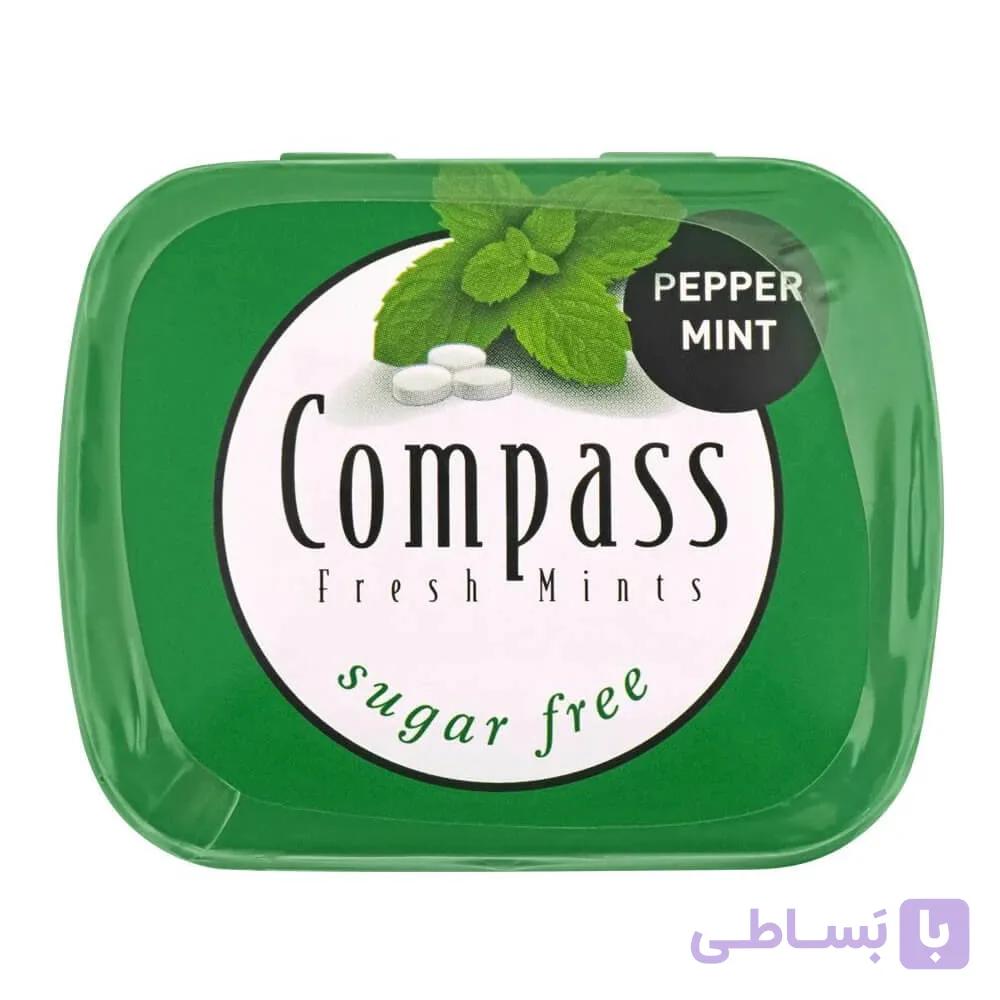خوش بو کننده دهان کامپس COMPASS اصل آلمان رایحه نعنای تند بسته 14 گرمی