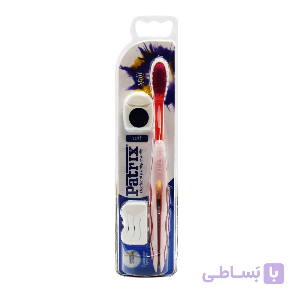 مسواک پاتریکس PATRIX مدل Spilt با برس نرم ، درپوش و نخ دندان