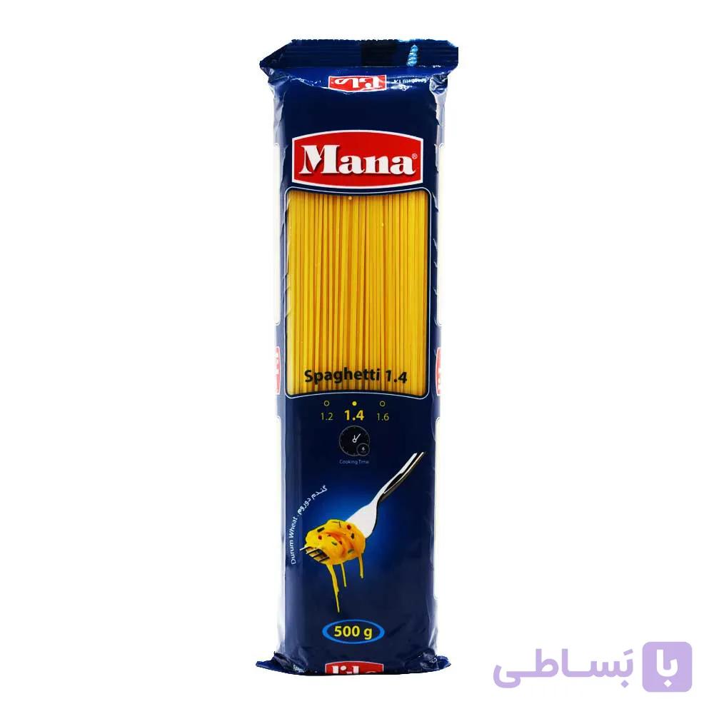 ماکارونی مانا MANA مدل اسپاگتی با قطر 1.6 وزن 500 گرم