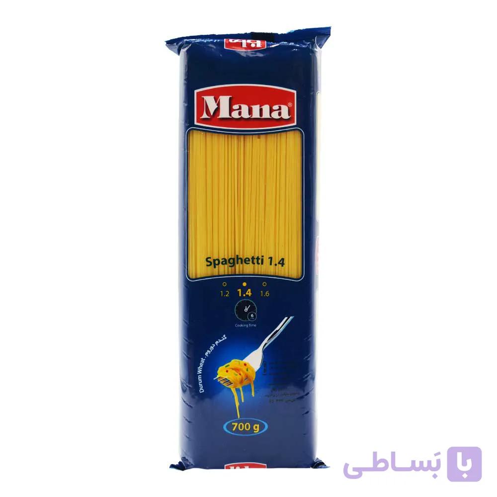 ماکارونی مانا MANA مدل اسپاگتی با قطر 1.2 وزن 700 گرم