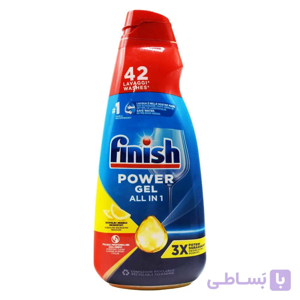 ژل ماشین ظرفشویی فینیش FINISH اصل اروپا مدل All in 1 با رایحه لیمو حجم 940 میلی لیتر