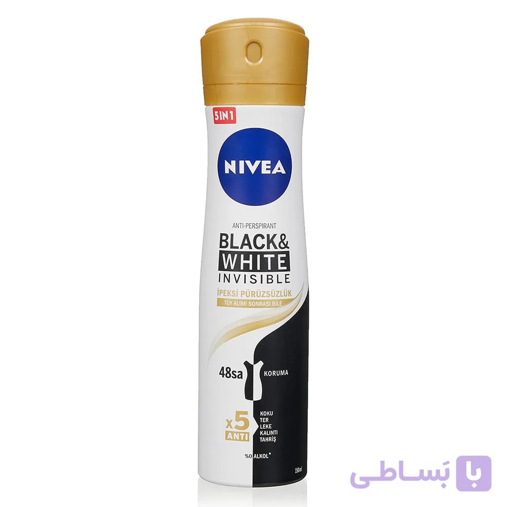 اسپری ضد تعریق زنانه نیوآ NIVEA اصل Black and White Silky Smooth حجم 150 میلی لیتر