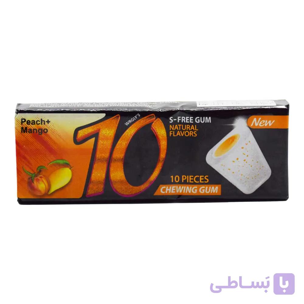 آدامس تن 10 اصل آمریکا با طعم هلو و انبه 10 عددی