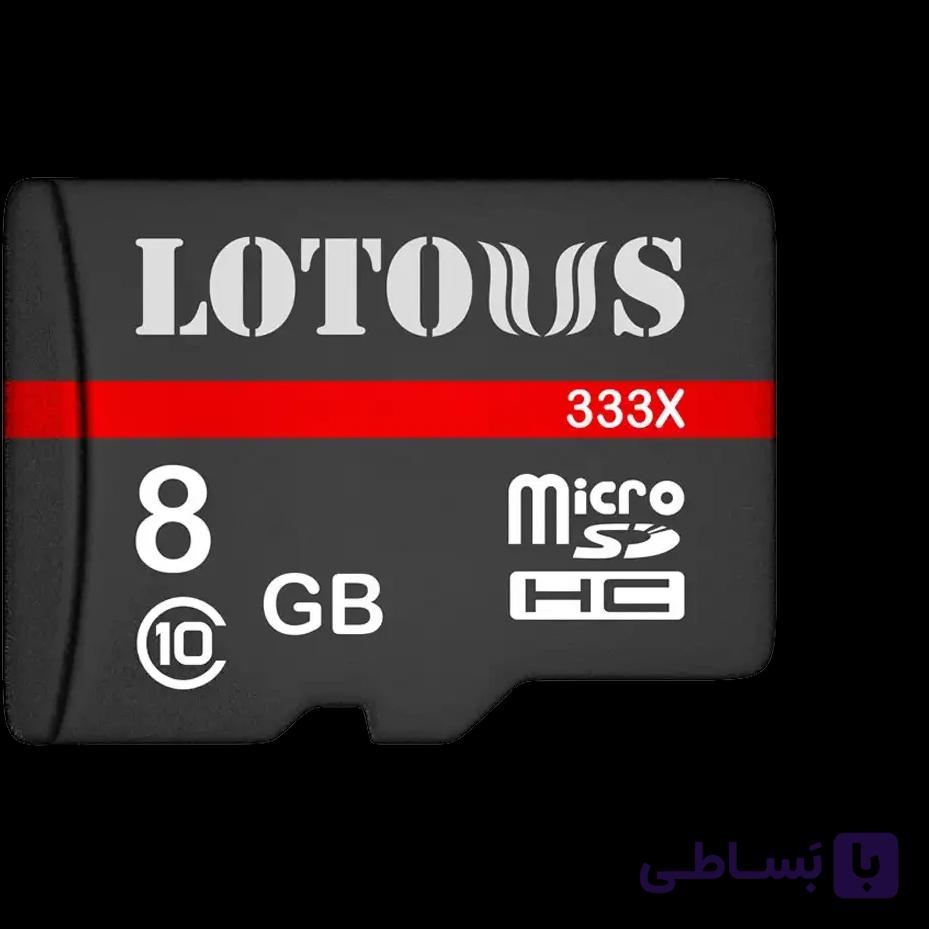 کارت حافظه‌ microSDHC لوتوس استاندارد U1 کلاس 10 مدل 333X ظرفیت 8 گیگابایت