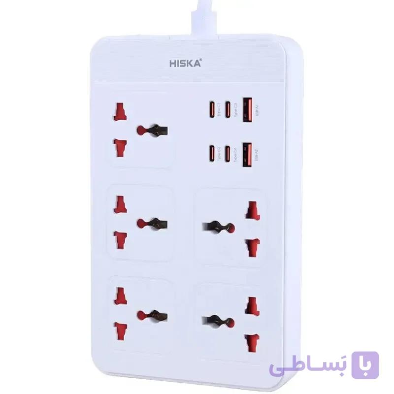 چند راهی برق هیسکا HISKA مدل CH-5521 با 5 سوکت و 6 پورت — تصویر 1