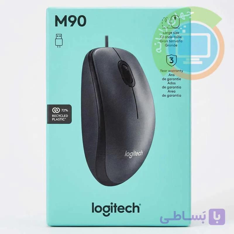 موس سیم دار Logitech M90 اورجینال پک جدید — تصویر 1