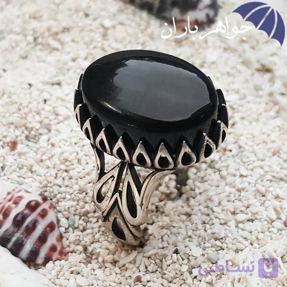 انگشتر طلاروس عقیق سیاه اصل R1064 — تصویر 1