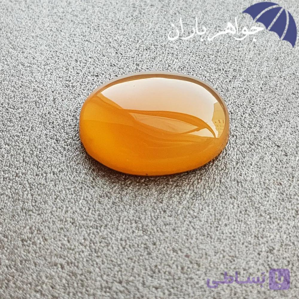 نگین عقیق یمنی عسلی اصل حکاکی کل قرآن N3201 — تصویر 1