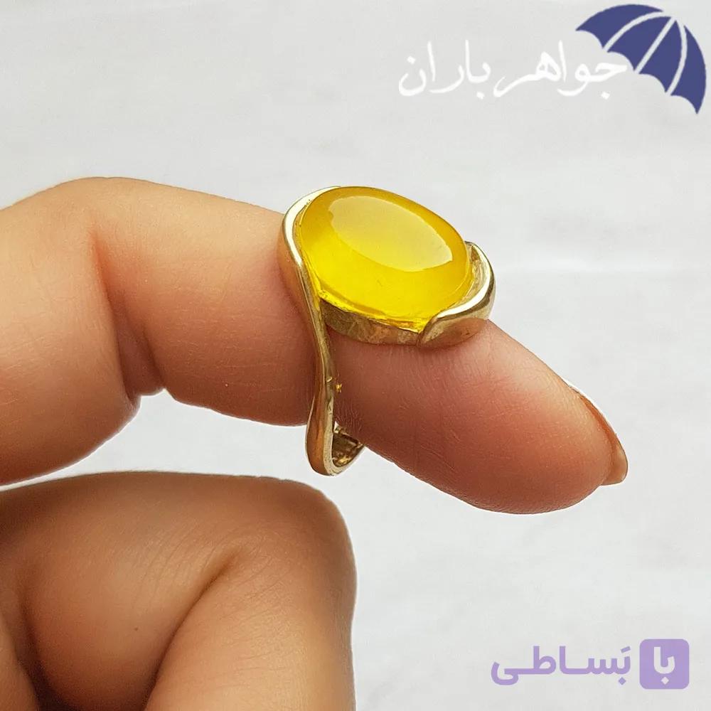 انگشتر طلاروس عقیق زرد اصل زنانه R1032B — تصویر 1