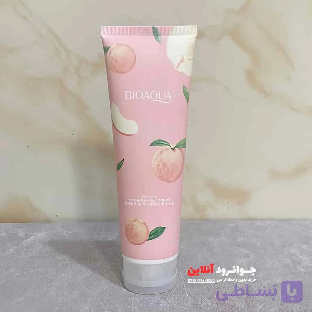 نمک بدن هلو بیوآکوا روشن کننده و نرمکننده حجم 250گرم — تصویر 1