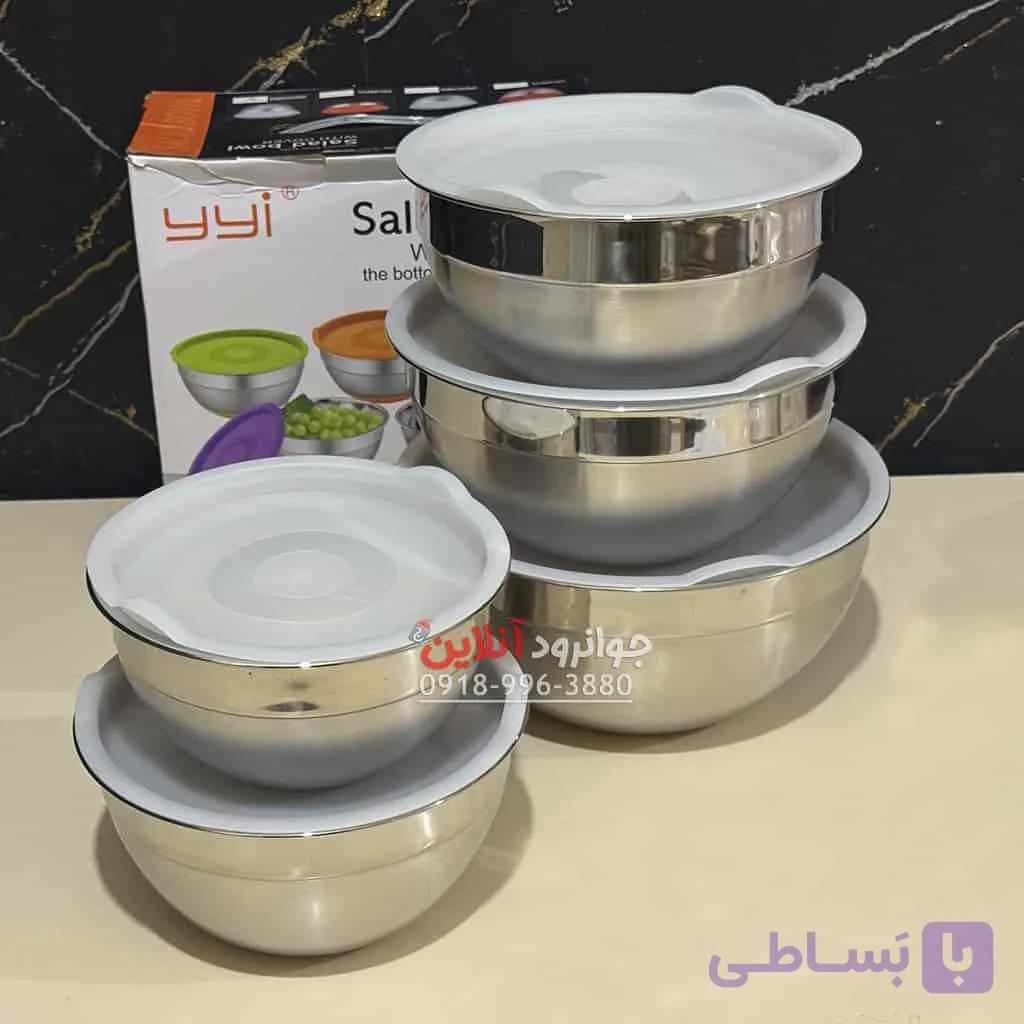لگن درب دار YYI استیل 5 عددی اصلی Y-5 — تصویر 1