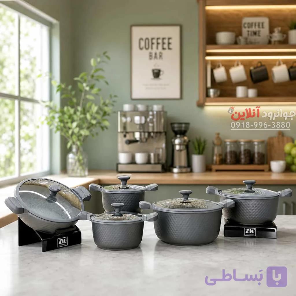 سرویس قابلمه زیو ZCS-8640 Zio Orchid Series گرانیت 10 پارچه — تصویر 1