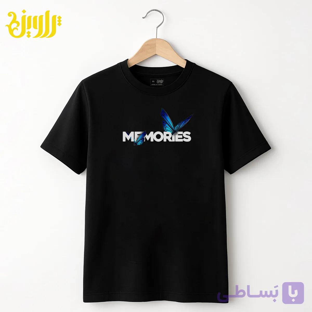 تیشرت باکسی طرح پروانه Memories — تصویر 1