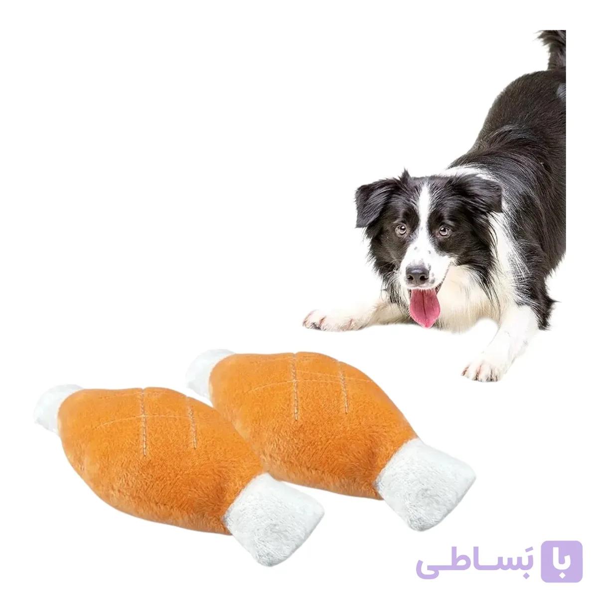 اسباب بازی مخمل سوتی سگ مدل ساق مرغ — تصویر 1