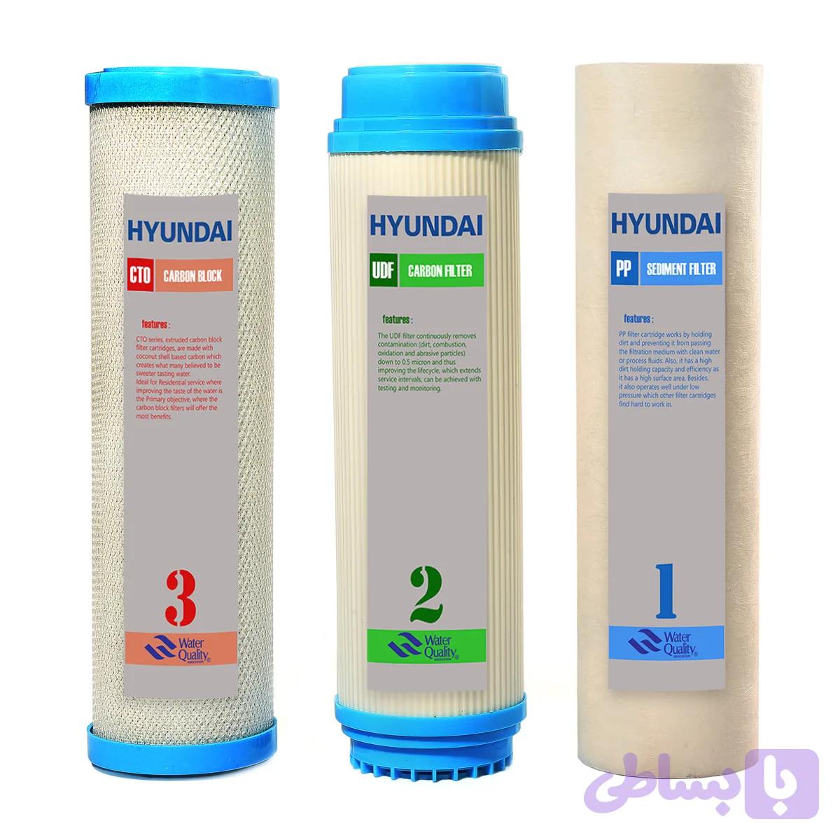 پک فیلتر دستگاه تصفیه آب خانگی هیوندای مدل HU-F3S مجموعه 3 عددی — تصویر 1