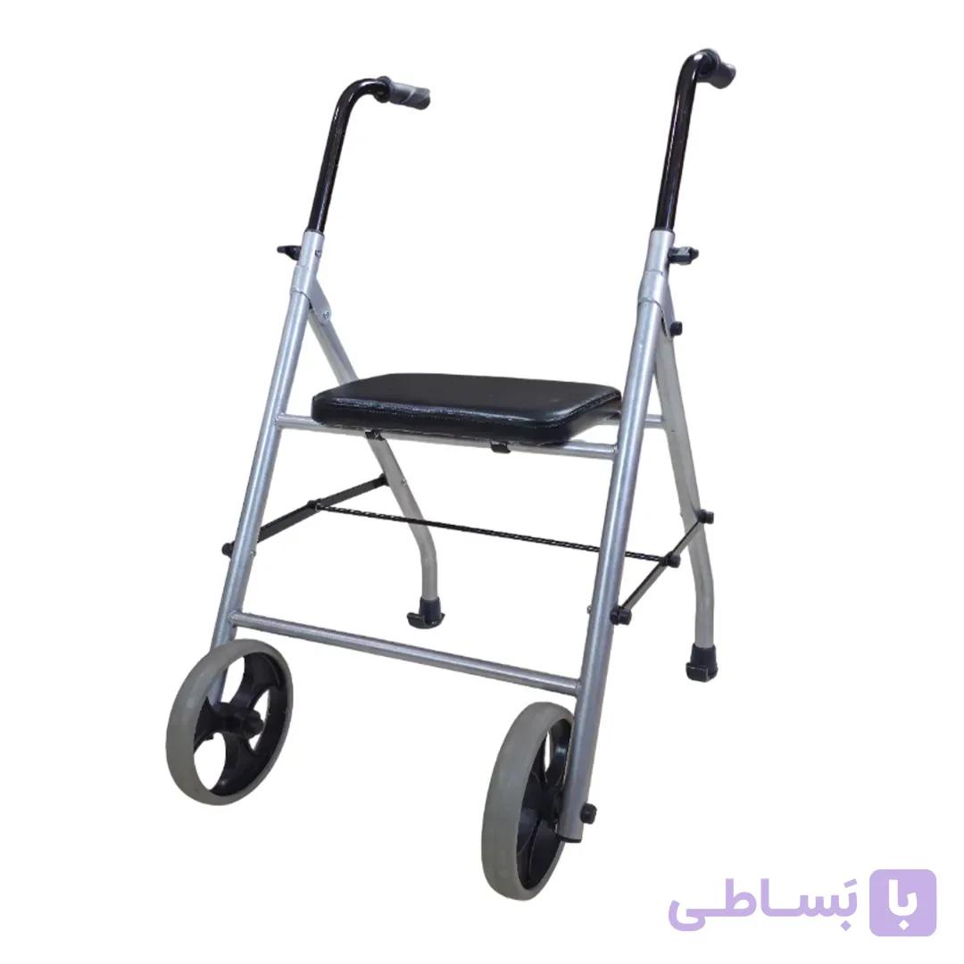 واکر دوچرخ صندلی دار تاشو — تصویر 1