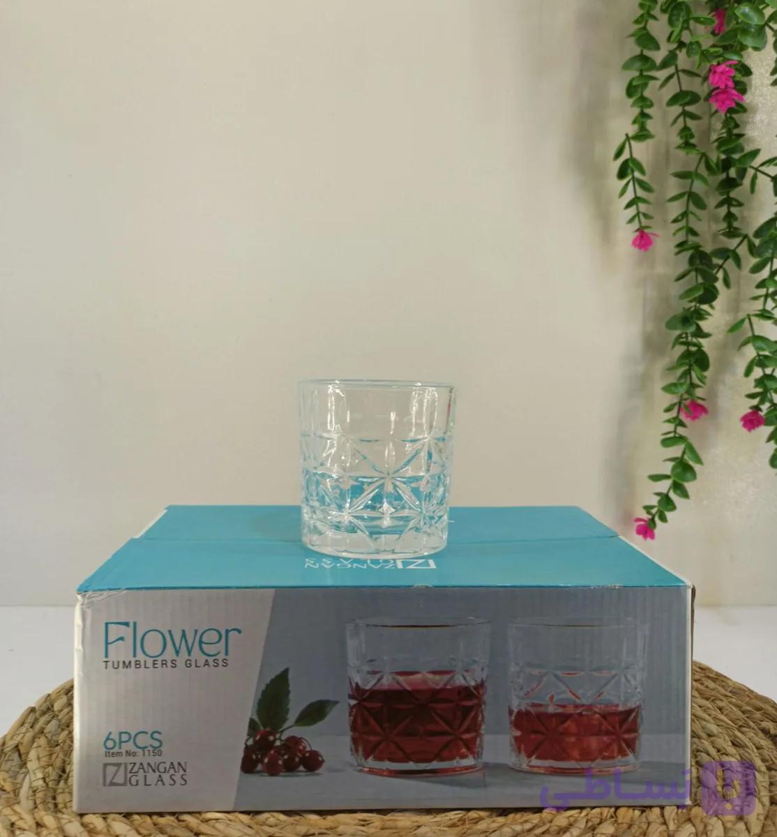 استکان شیشه ای طرح کریستال زنگان ۶ عددی