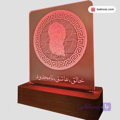 تابلو پلکسی گلاس نوری رومیزی جنس چوب راش