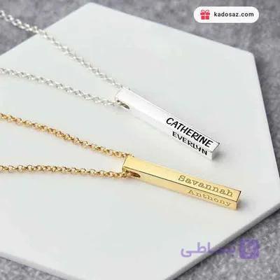 گردنبند مکعب عشق با حک دلخواه