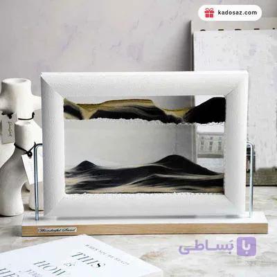 تابلو شنی واندرفول سند طرح مستطیل قاب سفید مایع شفاف