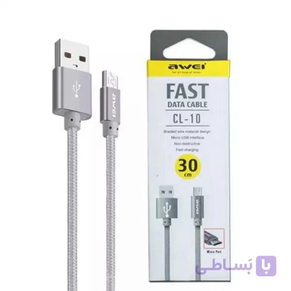 کابل شارژ میکرو یو اس بی اوی Awei CL-10 Micro Usb Cable — تصویر 1