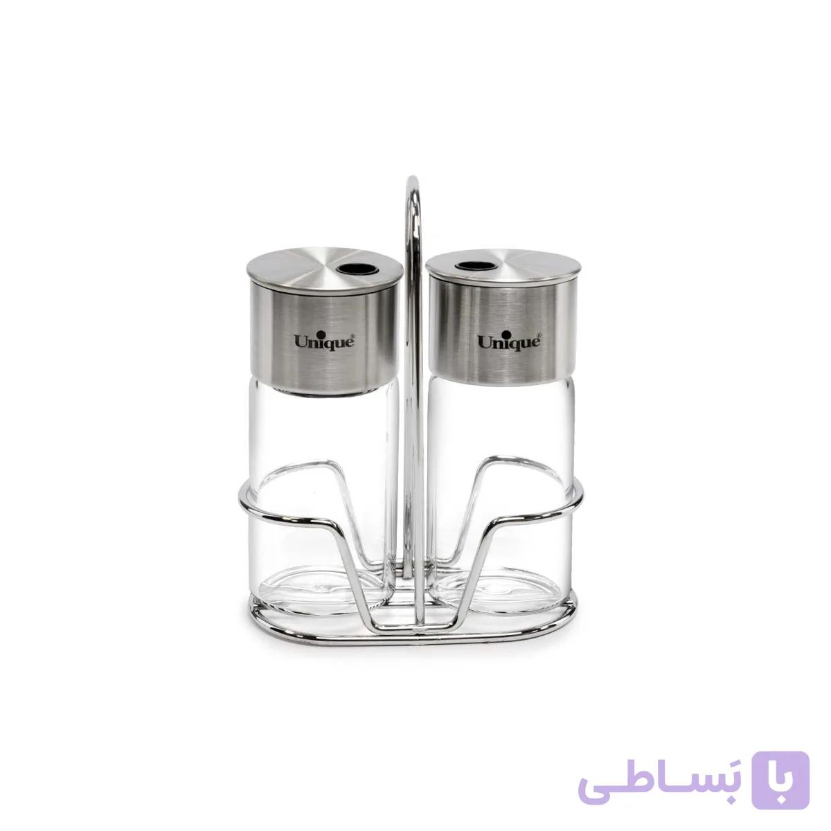 ست نمک و فلفل شیشه ای یونیک گرد مدل 1647 — تصویر 1