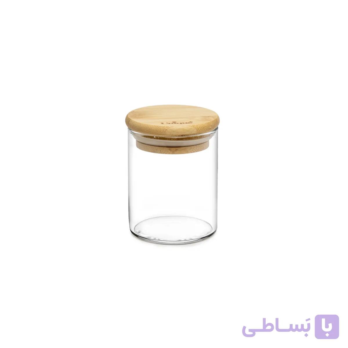 ادویه شیشه ای یونیک درب چوبی گرد مدل 1754 سایز 7.5 سانت — تصویر 1