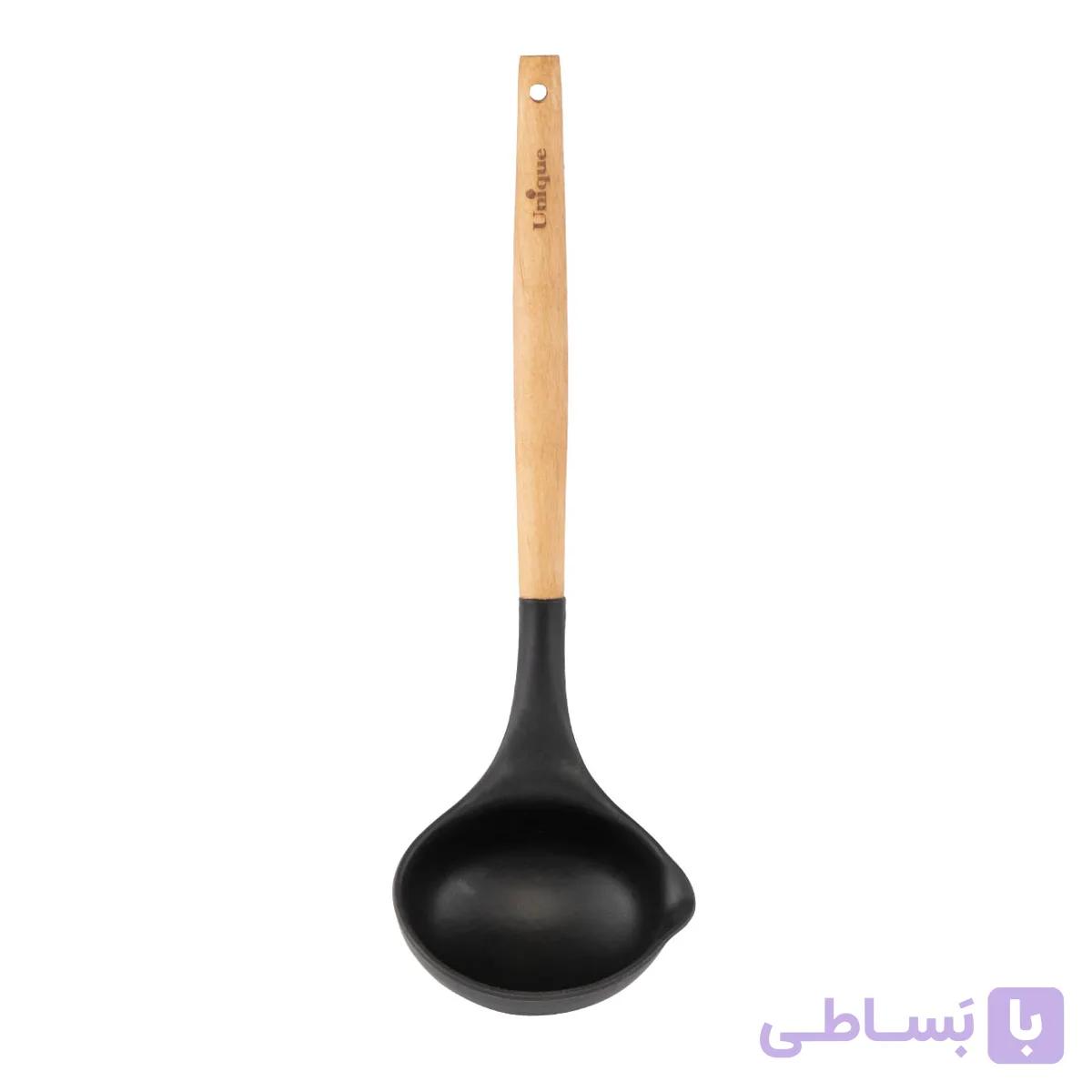 ملاقه سیلیکونی یونیک دسته چوب مدل 1141 — تصویر 1