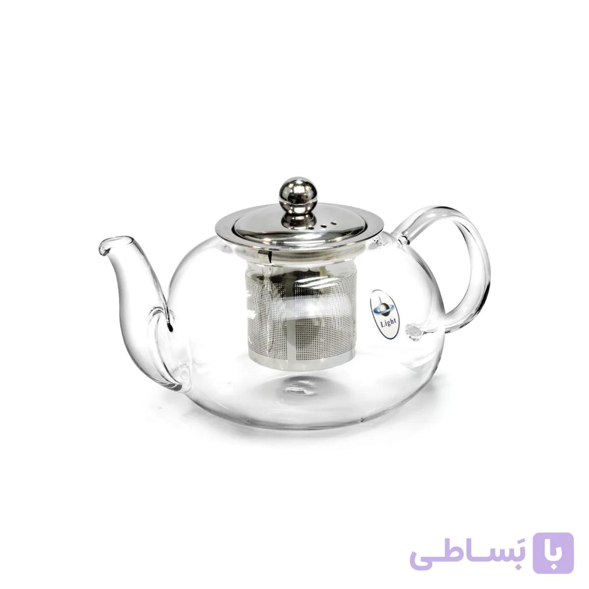 قوری پیرکس لایت فیلتر استیل گنجایش 800 سی سی — تصویر 1
