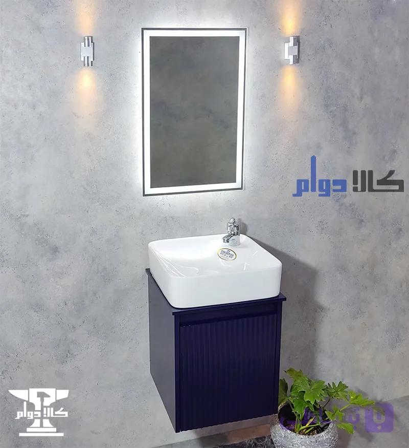 روشویی کابینتی آلفا بادمجانی سایز 40 — تصویر 1