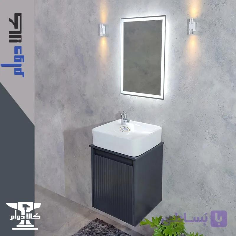 روشویی کابینتی آلفا طوسی تیره سایز 40 — تصویر 1