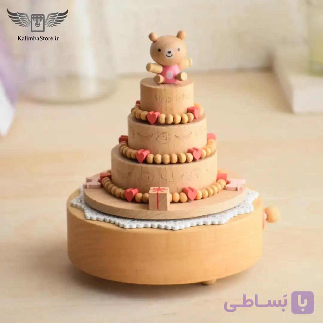 جعبه موزیکال چوبی تولد مبارک — تصویر 1