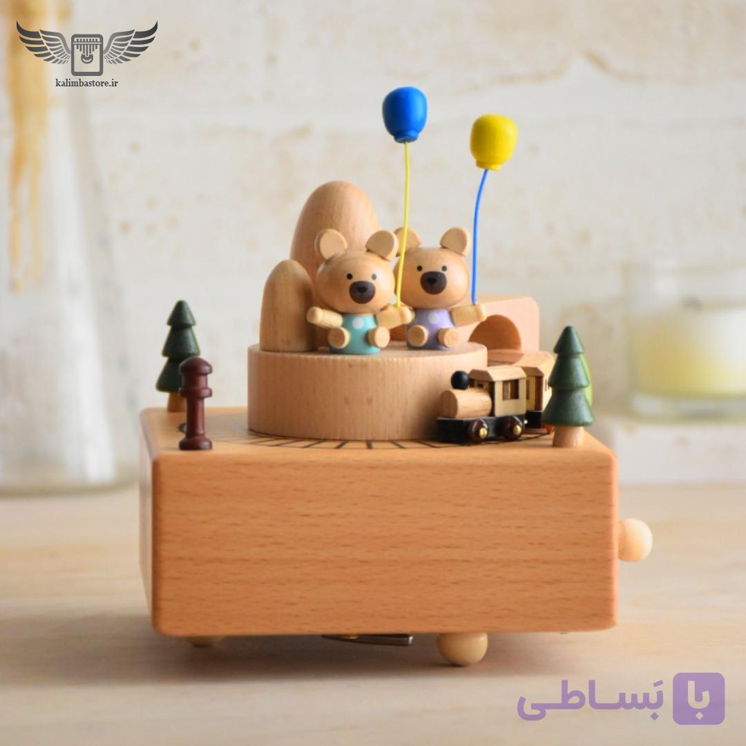 جعبه موزیکال چوبی طرح قطار — تصویر 1
