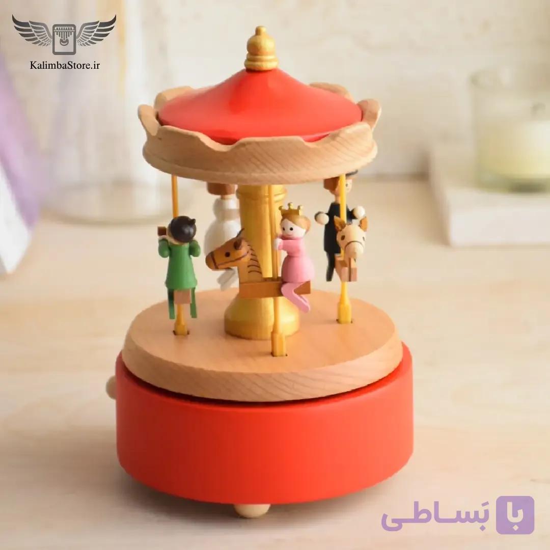 جعبه موزیکال چوبی چرخ و فلک — تصویر 1
