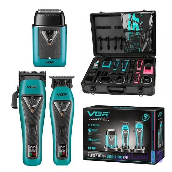 ست 3عددی ماشین اصلاح،خط زن و شیور وی جی آر مدل V035 S3 — تصویر 1